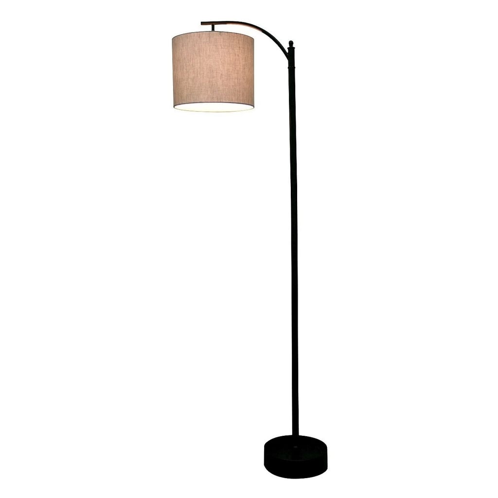Black Downbridge Floor Lamp with Tan Shade