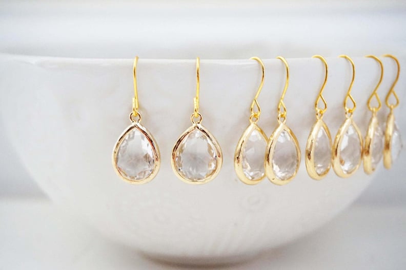 Crystal Teardrop Gem Earrings