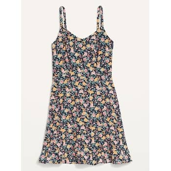 chinese dress ladies Sleeveless Linen-Blend Mini Shift Dress