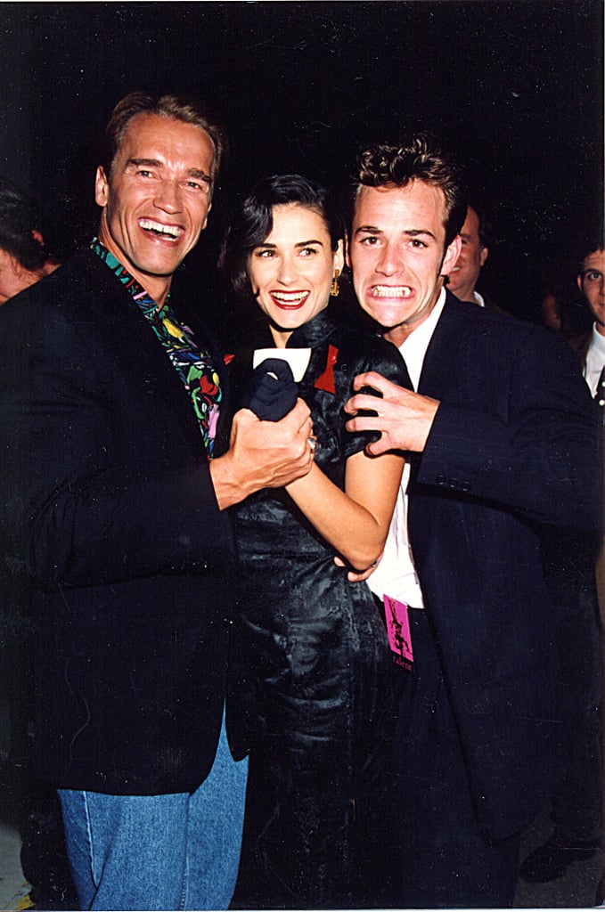 Luke Perry and Arnold Schwarzenegger were part of a Demi Moore sandwich.