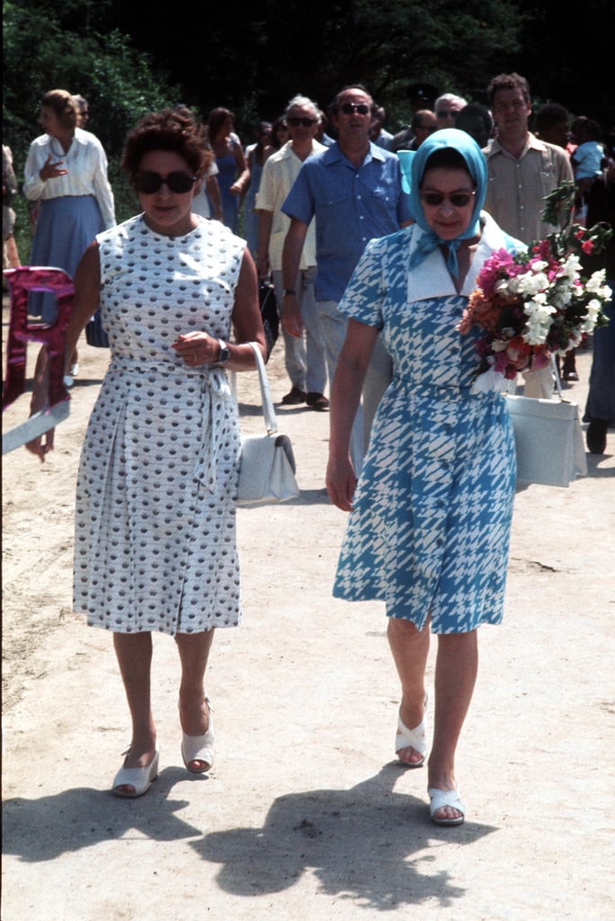They walked side by side during their trip to the Caribbean island of Mustique — where Margaret owned a villa and the royal family vacations to this day — back in 1977.