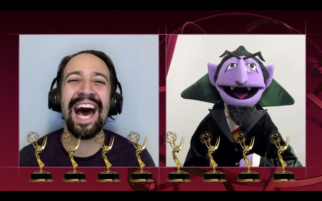 Lin-Manuel Miranda and Count von Count at the 2020 Emmys