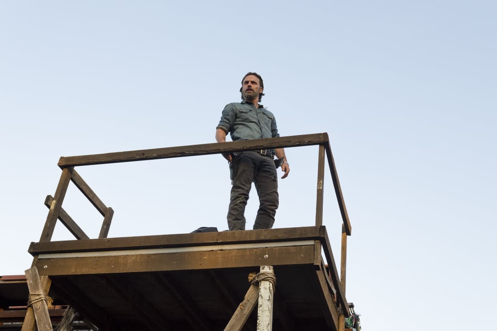 Rick (Andrew Lincoln) is in a watchtower.
