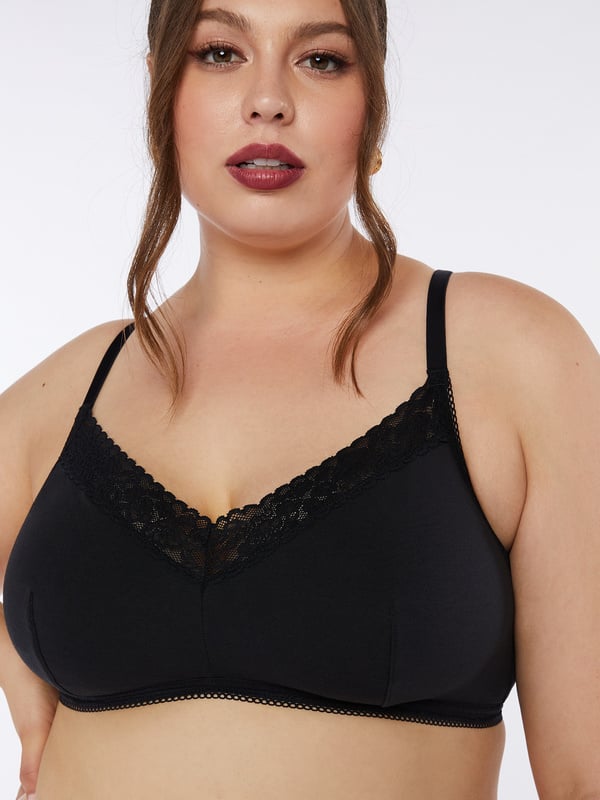 Savage x Fenty cotton logo bralette in black