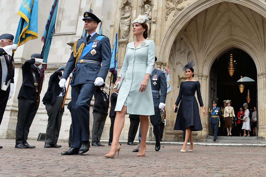 Kate Middleton's Blue Alexander McQueen Coat and Beige Heels