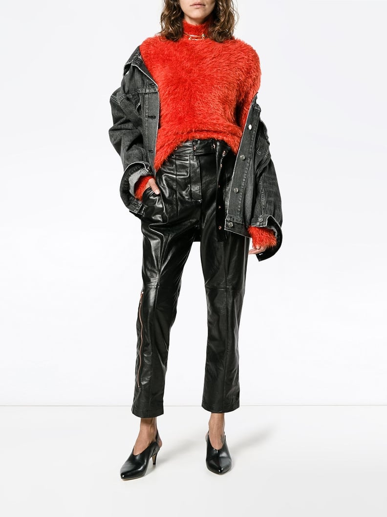 Proenza Schouler Leather Belted Straight Pant