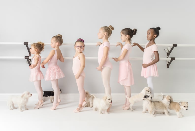 Photos From the First Pawsition Campaign Featuring Tiny Ballerinas and Cute Puppies