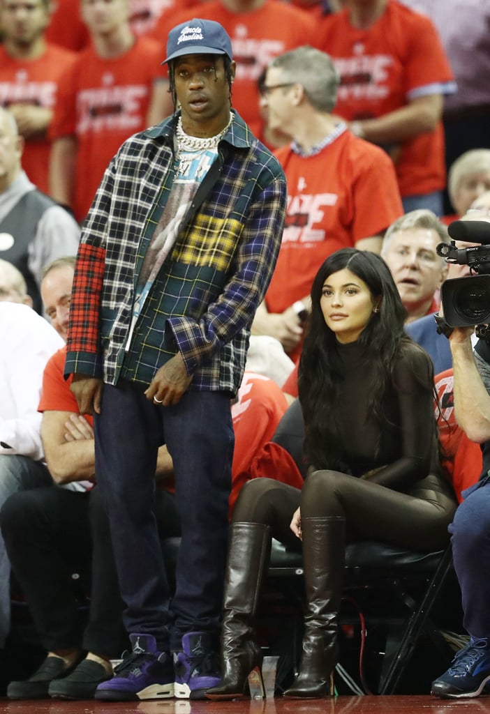 Kylie Jenner Wearing Leather at Basketball Game