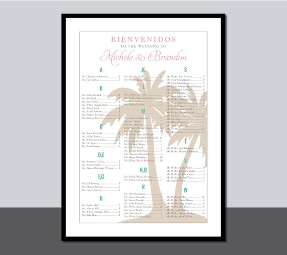 Beach Wedding Seating Chart