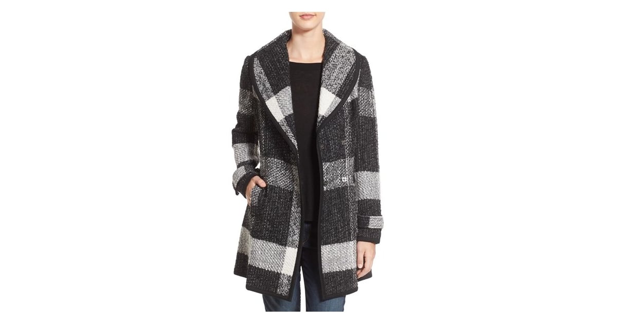 Guess Shawl Collar Plaid Coat ($180) | Best Coats Fall/Winter 2016 | POPSUGAR Fashion Photo 61