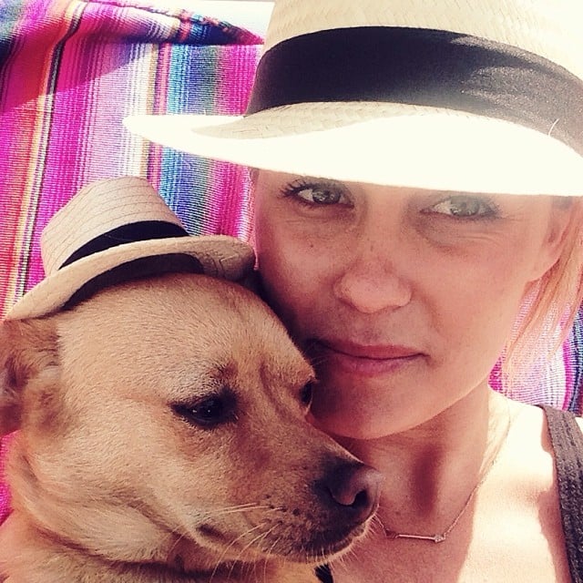 Lauren Conrad wore a matching hat with her dog.
Source: Instagram user laurenconrad