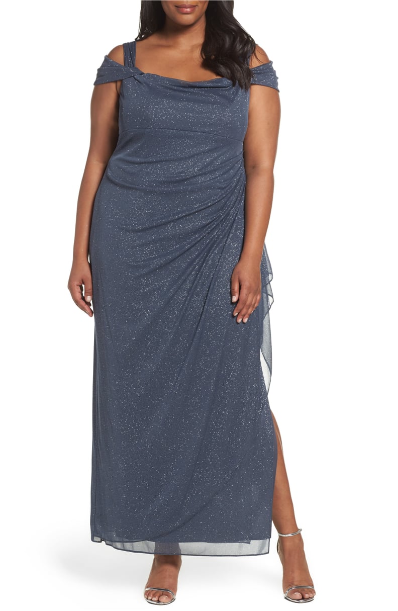 Alex Evenings Cold Shoulder Sheath Gown