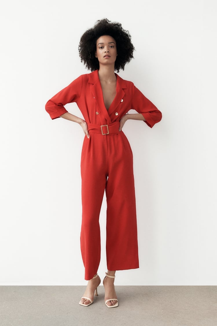 Something Red: Zara Belted Wrap Jumpsuit