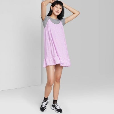 Wild Fable Women's Ruffle Hem Woven Dress