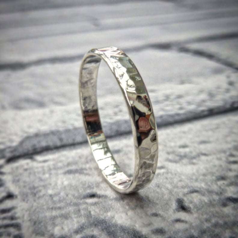 A Textured Wedding Band: Sterling Silver Wedding Band