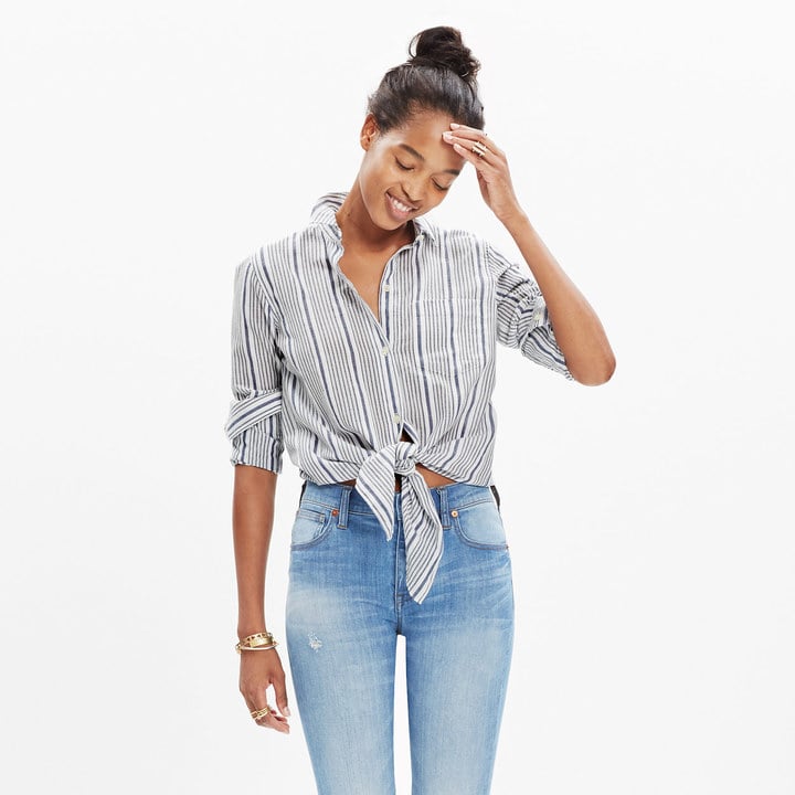 Madewell Striped Tie-Front Shirt ($80) | What to Wear to a BBQ ...