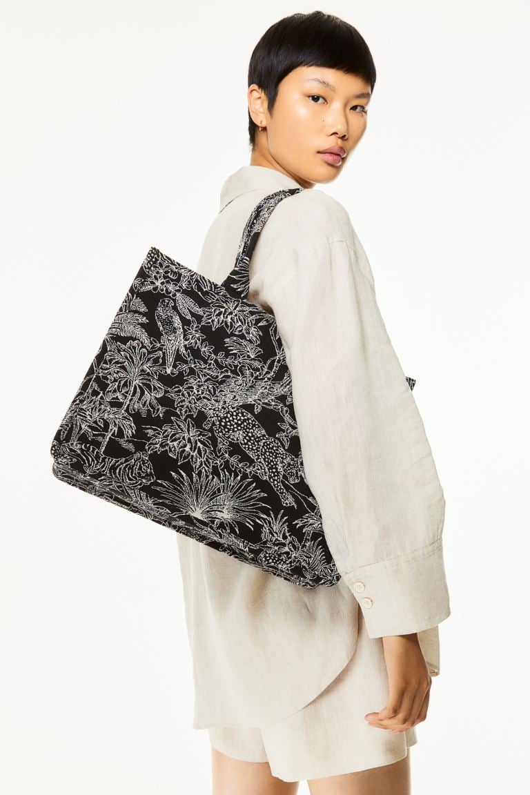 A Tote Bag: H&M Jacquard-weave Handbag