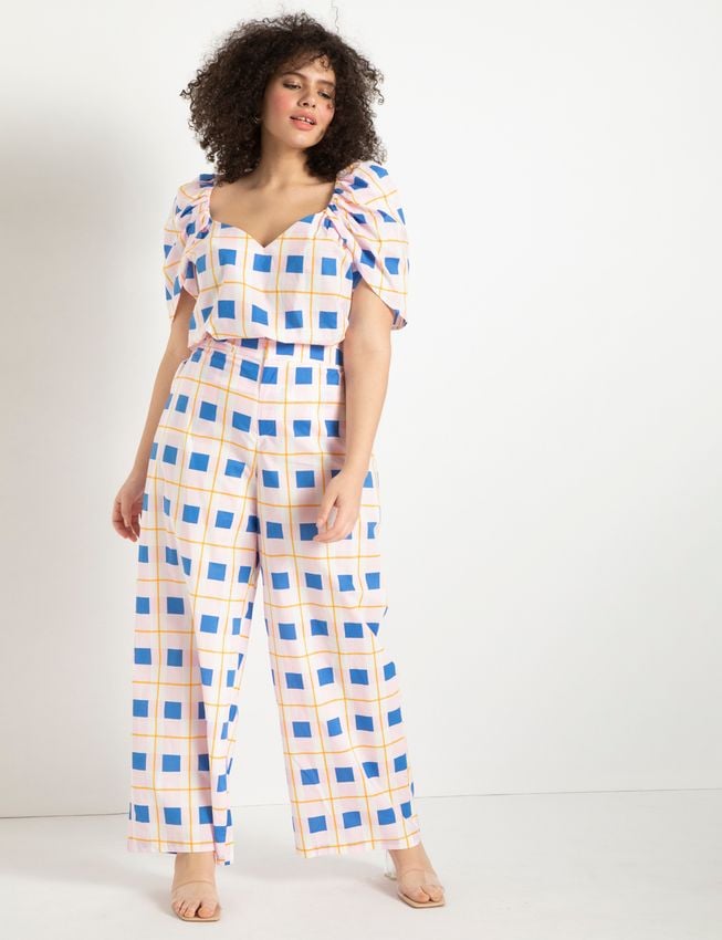 Eloquii Plaid Wide Leg Pant