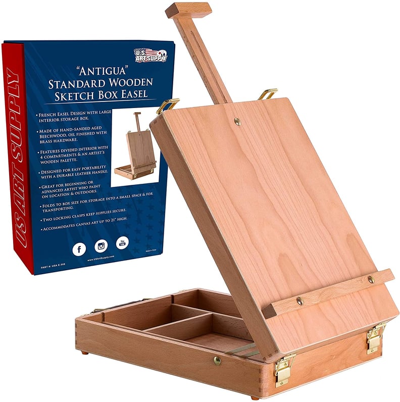 U.S. Art Supply Antigua Adjustable Wood Easel