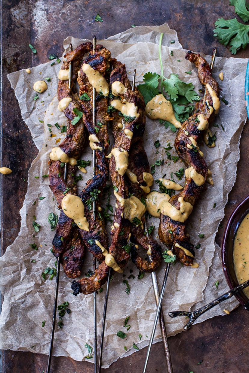 Spicy Beer BBQ Chicken Skewers with Avocado Corn and Feta Salsa. - Half  Baked Harvest
