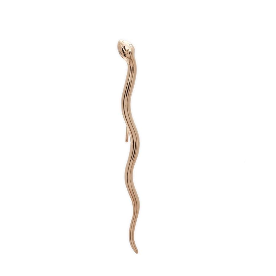 Anna Sheffield Serpent Drop Earring in Yellow Gold