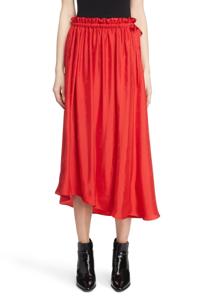 Kenzo Long Belted Skirt | Victoria Beckham Red Dress in London 2018 ...