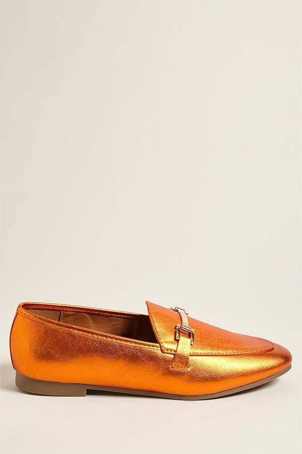 Forever 21 Metallic Pointed Loafers