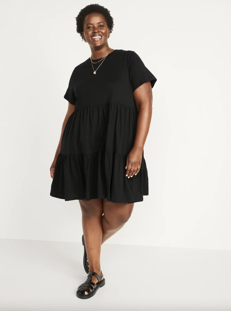 Old Navy Slub-Knit Short-Sleeve Tiered Swing Dress