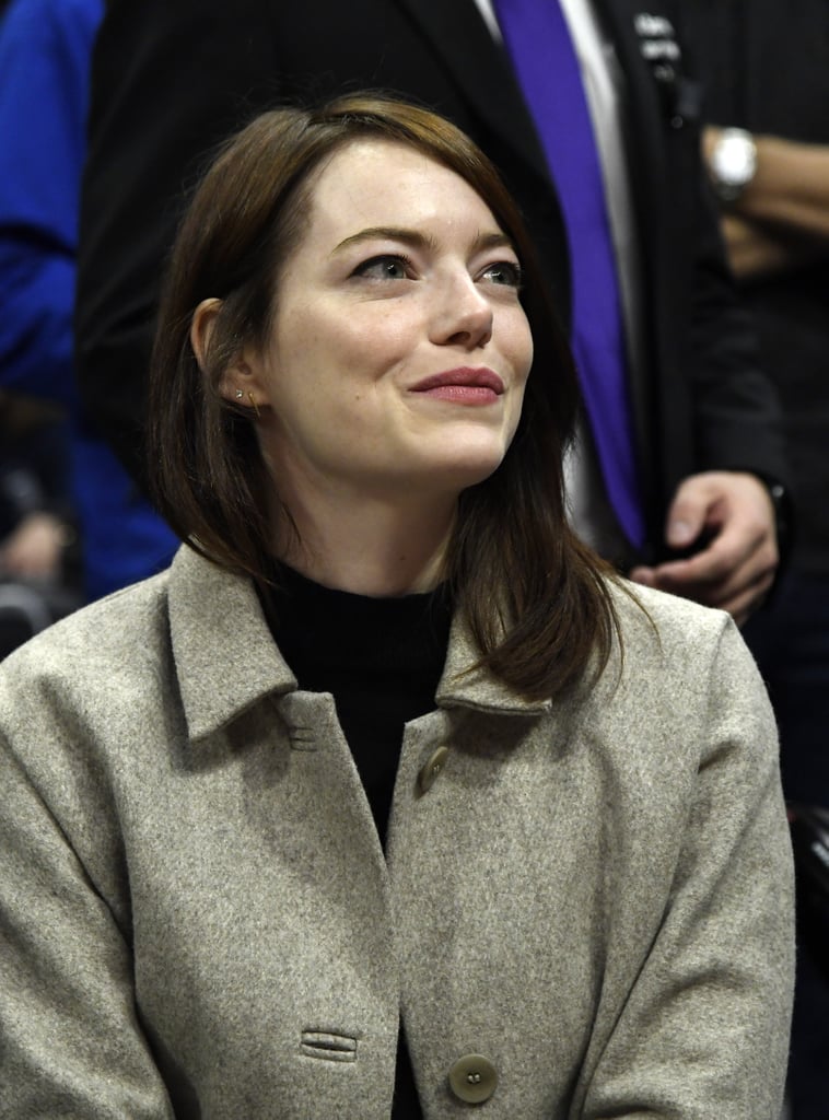 Emma Stone and Dave McCary at Clippers Game January 2019