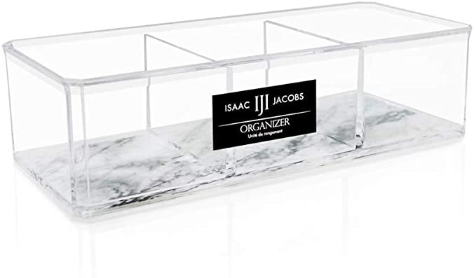 Isaac Jacobs Clear Acrylic 3 Section Organiser