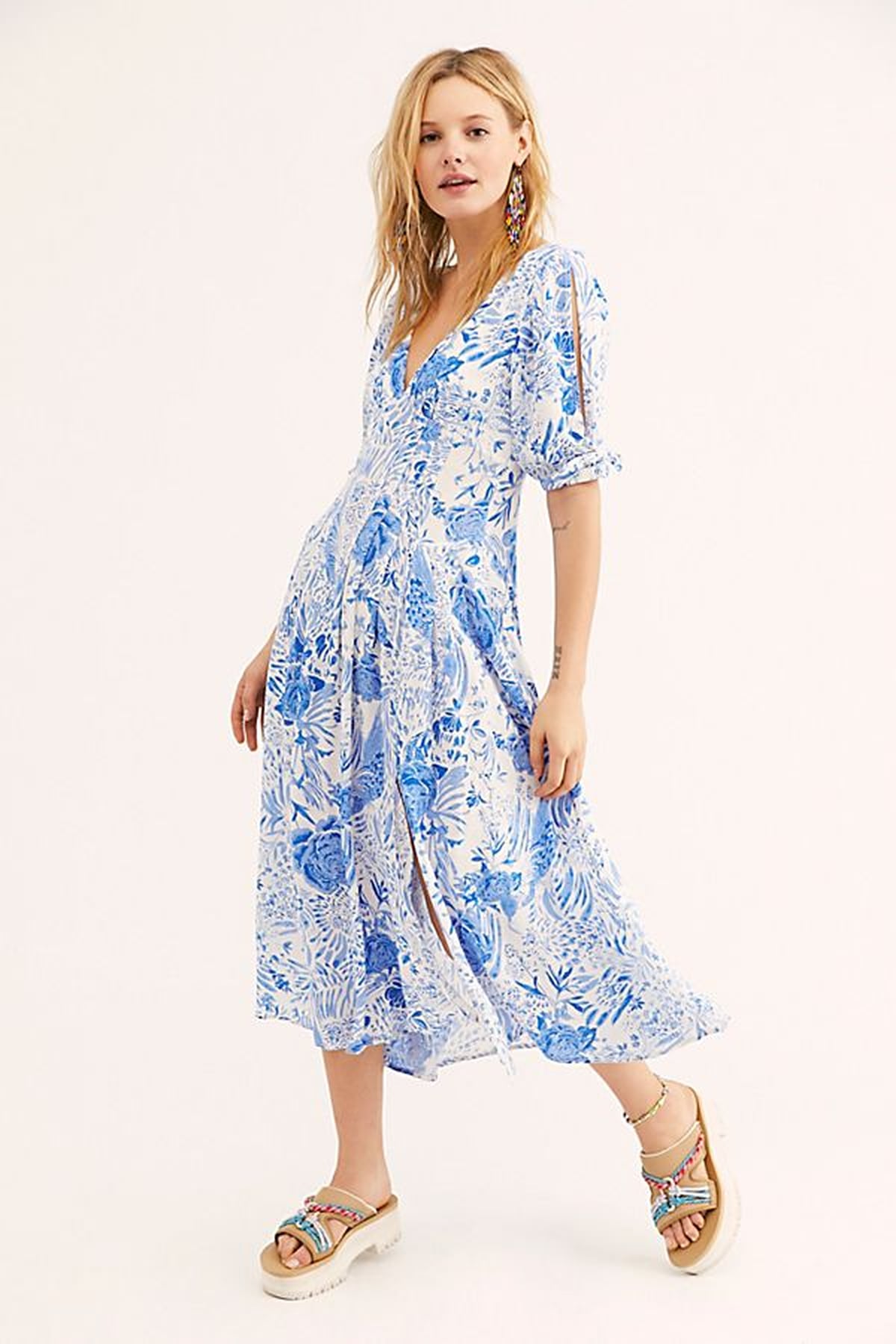 midi t shirt dress Chambray Blue Collared T-Shirt 18 best white summer Size:42 Regular group_Dresses_maleigh