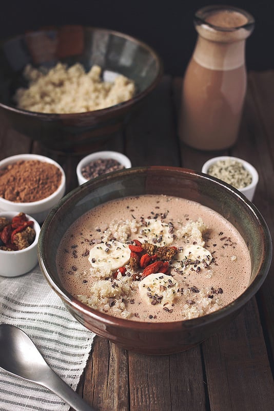 Cacao and Hemp Quinoa Breakfast Bowl