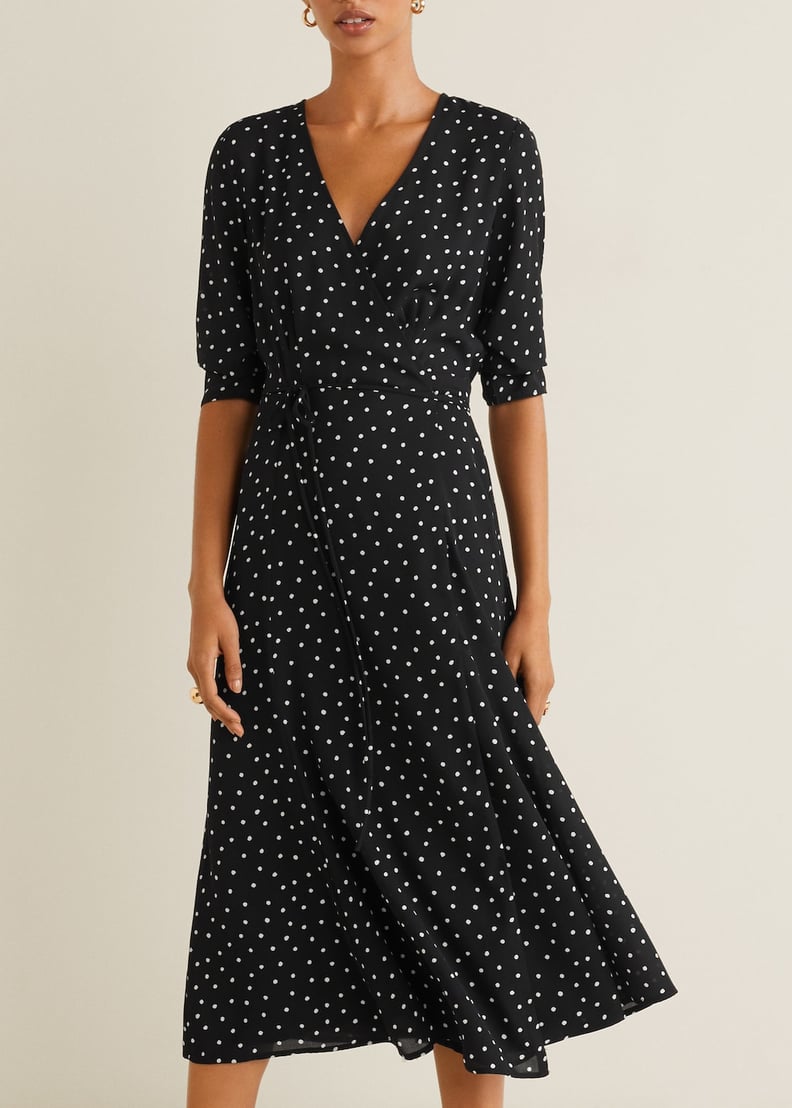 Mango Wrap polka-dot dress