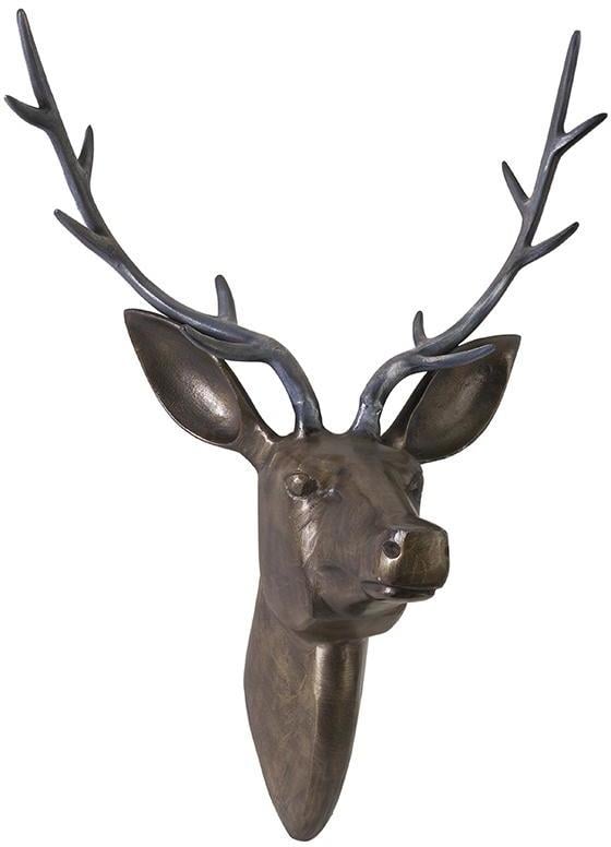 Bronze Deer Head Wall Sculpture