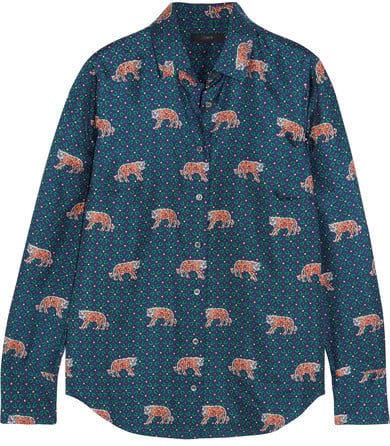 J.Crew Printed Silk-Twill Shirt