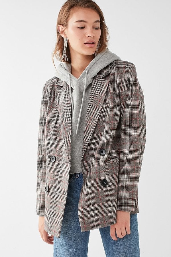 Urban Outfitters Red Checkered Blazer