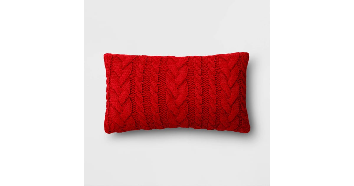 A Cosy Throw Pillow Threshold Oversized Cable Knit Lumbar Christmas
