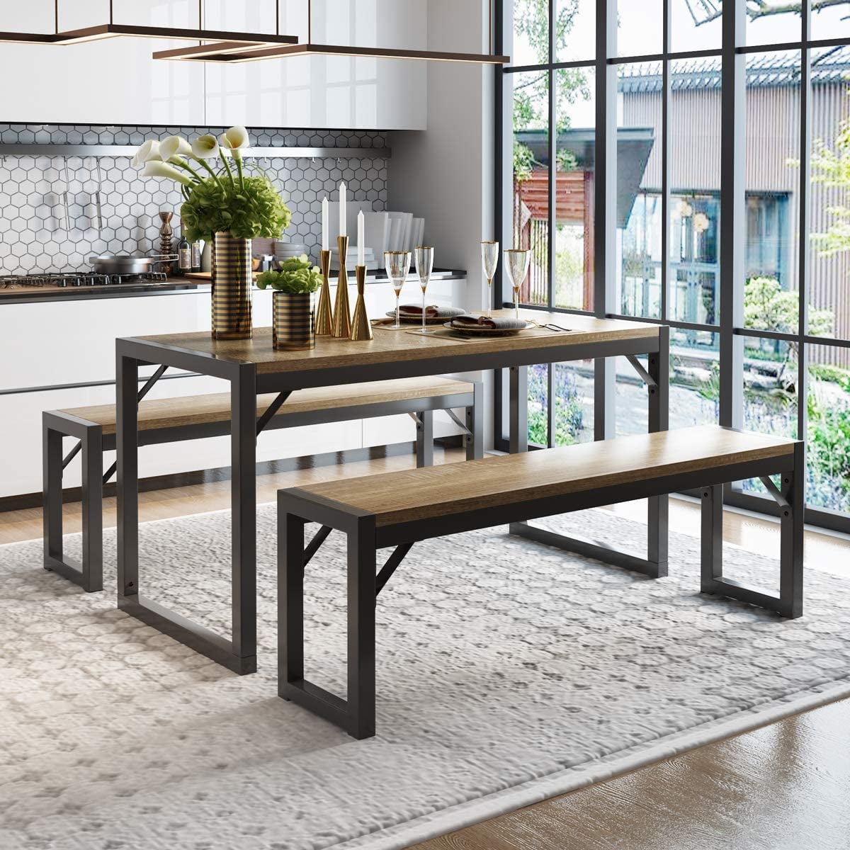 Zinus juliet espresso on sale wood dining table