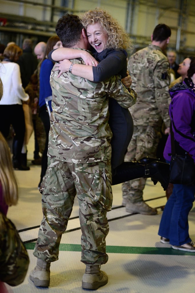 A woman was literally swept off her feet by a loved one.