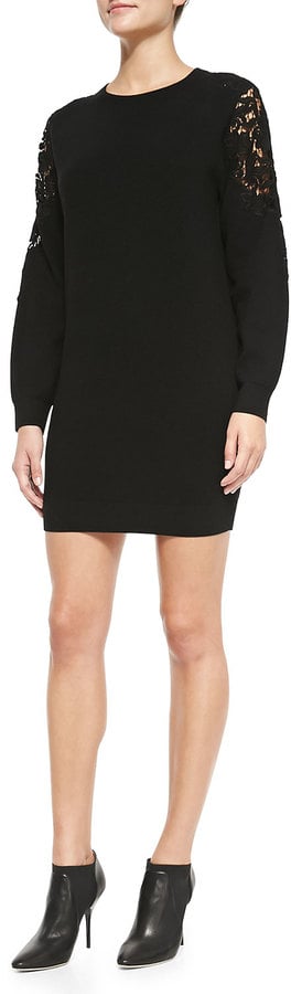 The Mixed-Material Sweater Dress