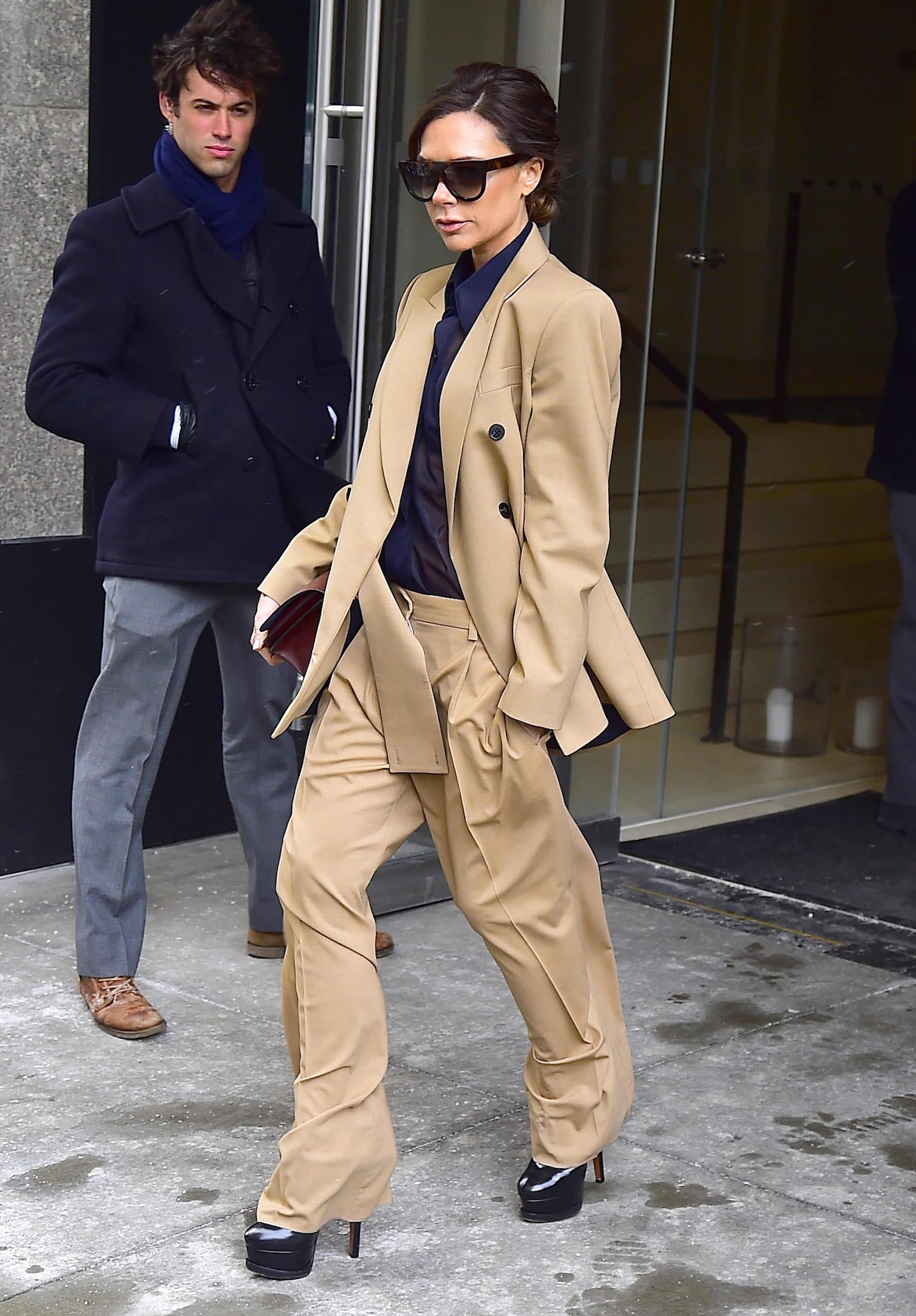 If Her Entire Outfit Looked Familiar | Victoria Beckham Dared to Wear These  Sky-High Heels in Winter | POPSUGAR Fashion Photo 4