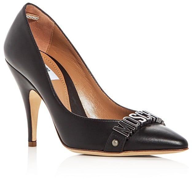 Moschino Logo Pointed Toe Pumps