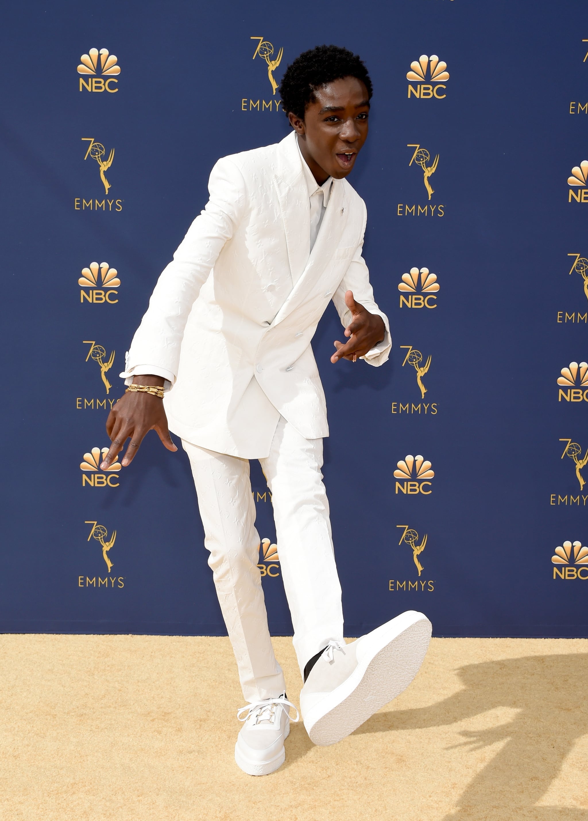 Stranger Things Cast Outfits Emmys Red Carpet 2018 Popsugar Fashion