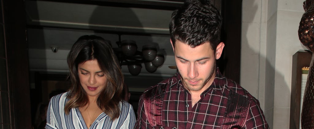 Priyanka Chopra Striped Dress With Nick Jonas