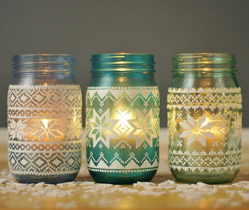 Snowflake Mason Jars - It All Started With Paint