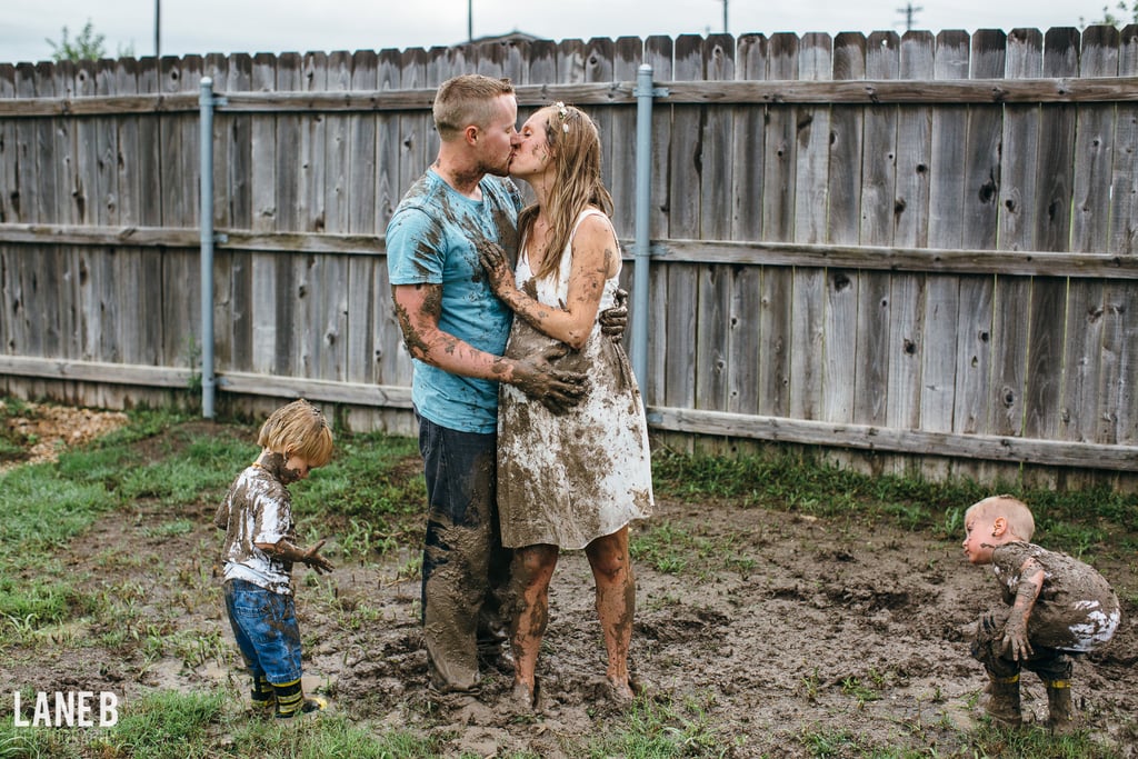 Mud Fight Maternity Shoot
