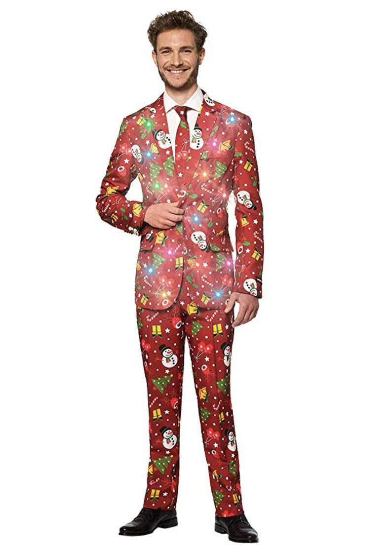 Suitmeister Light-Up Christmas Suit With Christmas Red Icons Pattern