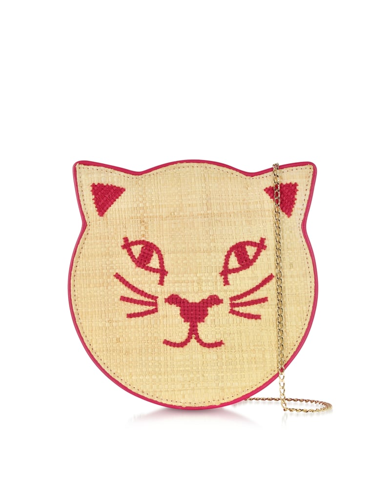 Charlotte Olympia Fiesta Pink Pussycat Small Pouch with Chain Strap  ($595)