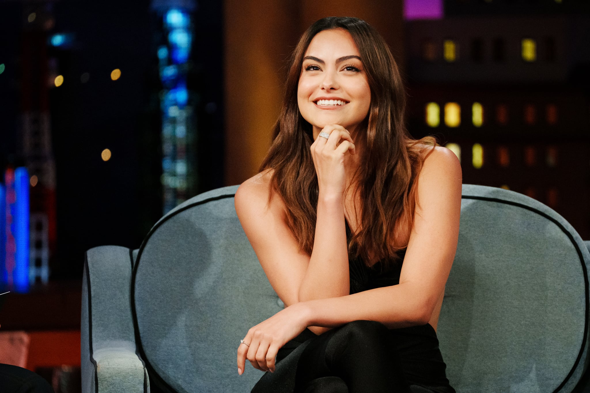 LOS ANGELES - SEPTEMBER 12: The Late Late Show with James Corden airing Monday, September 12, 2022, with guests Camila Mendes, Bradley Whitford, and Tai Verdes. (Photo by Terence Patrick/CBS via Getty Images)