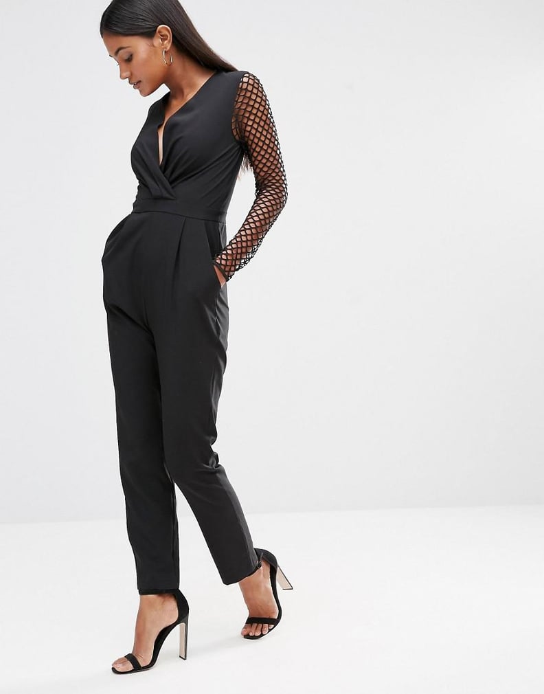 NaaNaa Tuxedo Plunge Jumpsuit